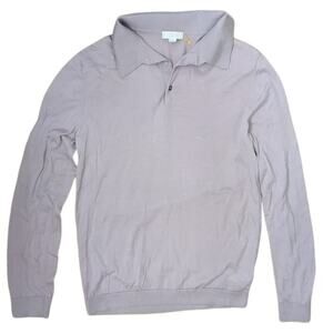 COS Dusty Lilac wool knit polo pullover